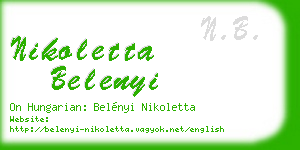 nikoletta belenyi business card